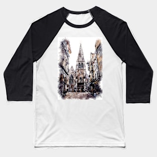 Glasgow City Streets Travel Poster Series watercolor ink edition 07 Baseball T-Shirt